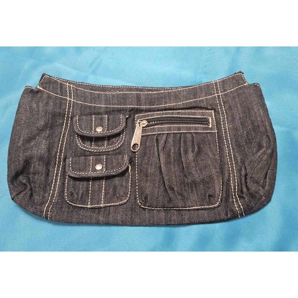 NWOT Thirty-One Fitted Purse Skirt Dark Wash Denim With Pocket Accents